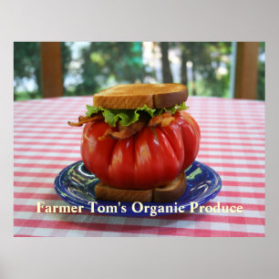 Poster BLT avec tomate géante