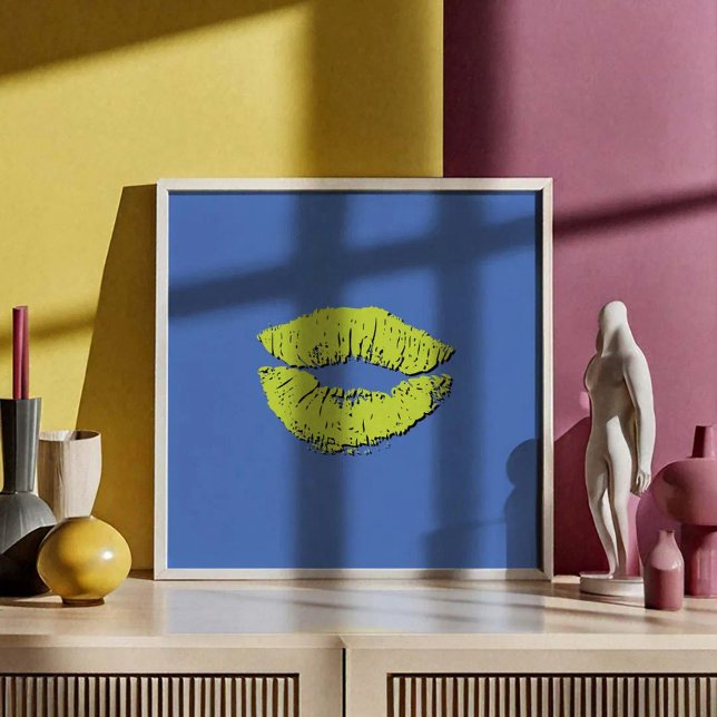Poster Blue and Green Kissing Lips (Créateur téléchargé)