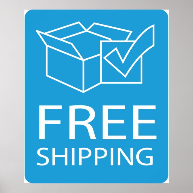 Poster Blue and White Free Shipping Icon (Devant)