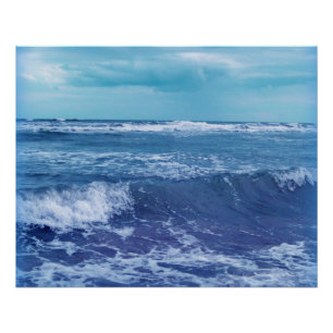 Poster Blue Atlantic Ocean Waves Nuages Sky Photographie