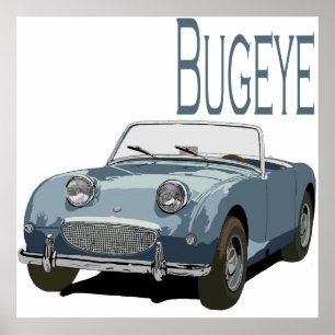 Poster Blue Austin Healey Sprite