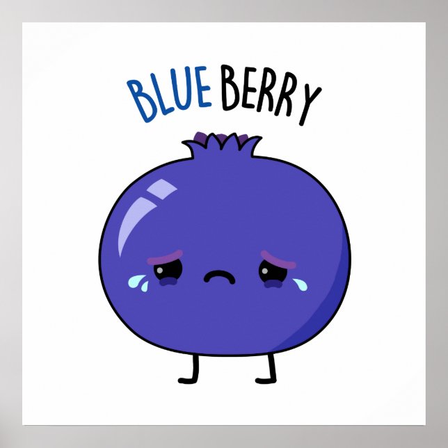 Poster Blue Berry Funny Blueberry Pun (Devant)