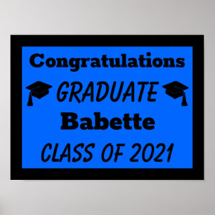 Poster Blue Black Congratulations Graduation
