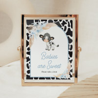 Blue Boho Highland Cow Baby Baby are Sweet
