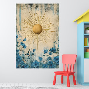 Poster Blue Boho Sunshine" (ou parfois "Boho Sun Blue")