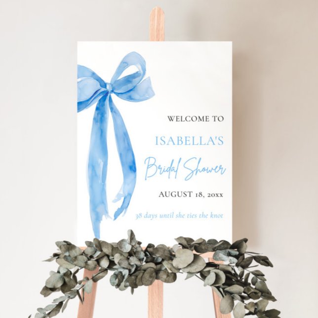 Poster Blue Bow Elle noue la Fête des mariées de noeud (Créateur téléchargé)