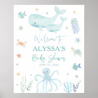 Blue Boy Under the Sea Baby shower Bienvenue