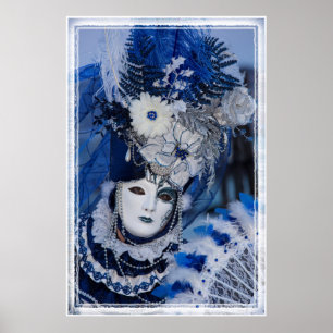 Poster Blue Carnival Costume, Venice