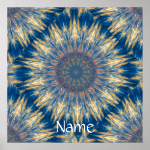 Poster Blue Chakra Kaleidoscope Thunder_Cove