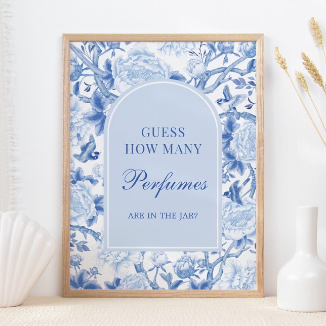 Poster Blue Chinoiserie Devine combien de parfums signe (Créateur téléchargé)