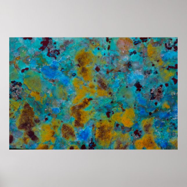 Poster Blue chrysocolla jasper (Devant)