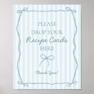 Poster Blue Coquette Bow Pastel Partager une recette Mari