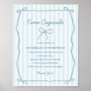 Poster Blue Coquette Bow Temps Capsule Anniversaire Jeu