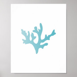 Poster Blue Corail Reef Beach Art Imprimer