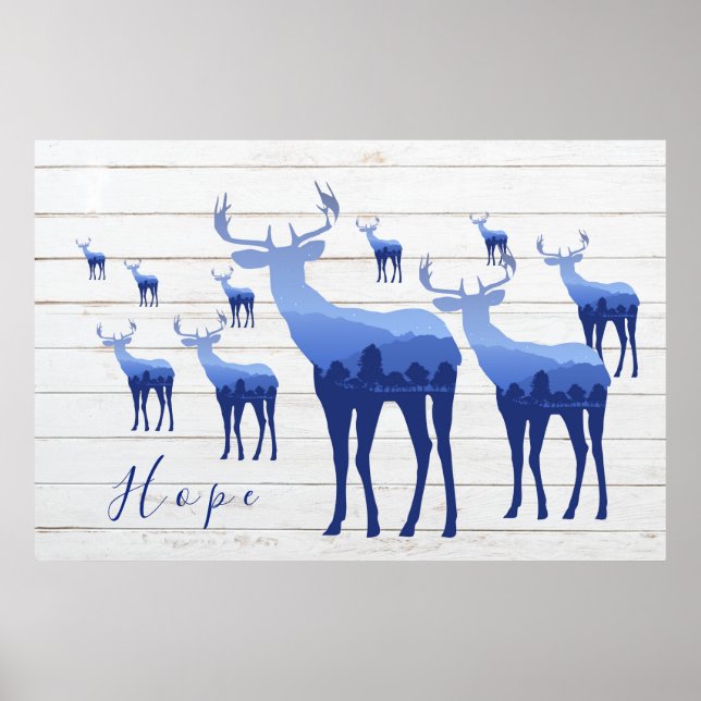 Poster Blue Deer-Hope (Devant)