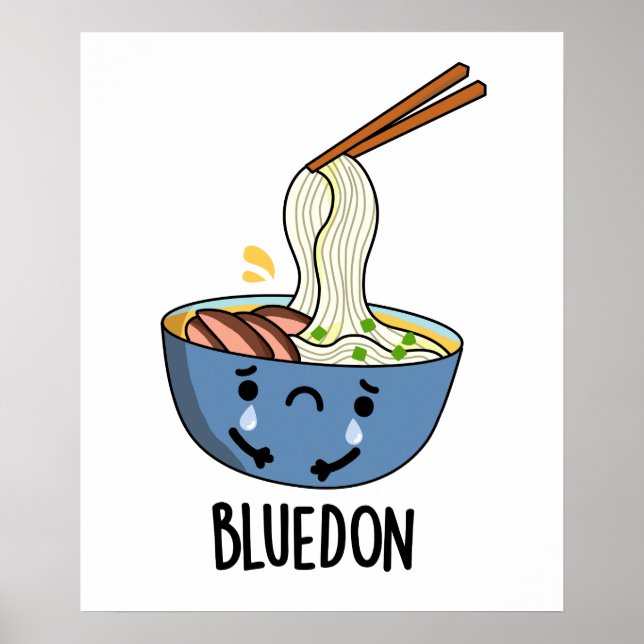Poster Blue-don Funny Udon Pun (Devant)