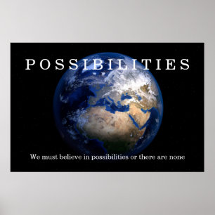 Poster Blue Earth Possibilités Croire Citation Motivation