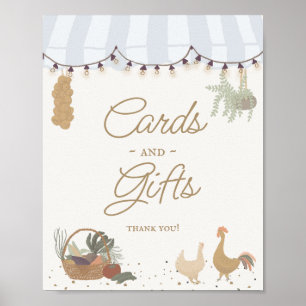 Poster Blue Farmers Market Farm Cartes et cadeaux frais