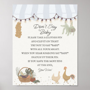 Poster Blue Farmers Market Farm Fresh Dont Dit Baby Game