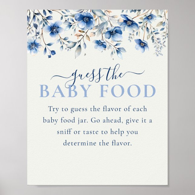 Poster Blue Fleur sauvage Guess Baby Food Baby shower Jeu (Devant)