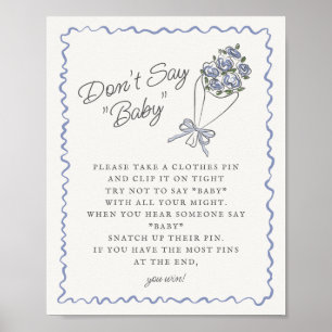 Poster Blue Flower Market Fresal Floral Dont Dit Baby Gam