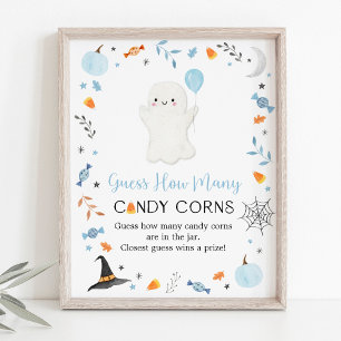 Poster Blue Ghost Halloween Devinez Combien De Jeu