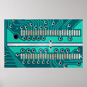 Poster Blue Green Circuit Board - Photographie électroniq