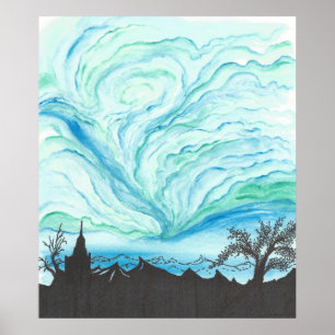 Poster Blue Green Sky