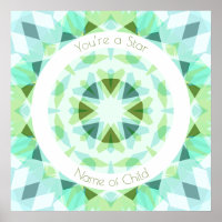 Blue Green Vous êtes une étoile Baby Boy Nursery D
