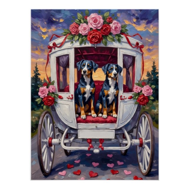 Poster Blue Heeler Dog Valentine's Day (Devant)