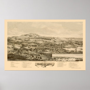 Poster Blue Hill, ME Panoramic Map - 1896
