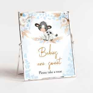Poster Blue Holy Cow Baby shower Les bébés sont doux