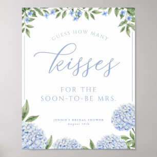 Poster Blue Hydrangea Devine Combien De Baisers Jeu De Do