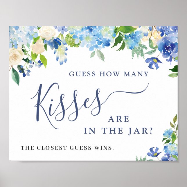 Poster Blue Hydrangea Devine Combien de Fêtes des mariées (Devant)