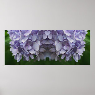 Poster Blue Hydrangea Petals Miroir Abstrait