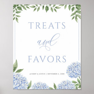 Poster Blue Hydrangea Traitements et Favoris Mariage