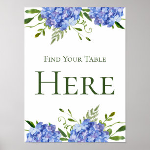 Poster Blue Hydrangeas Trouvez Votre Table Ici