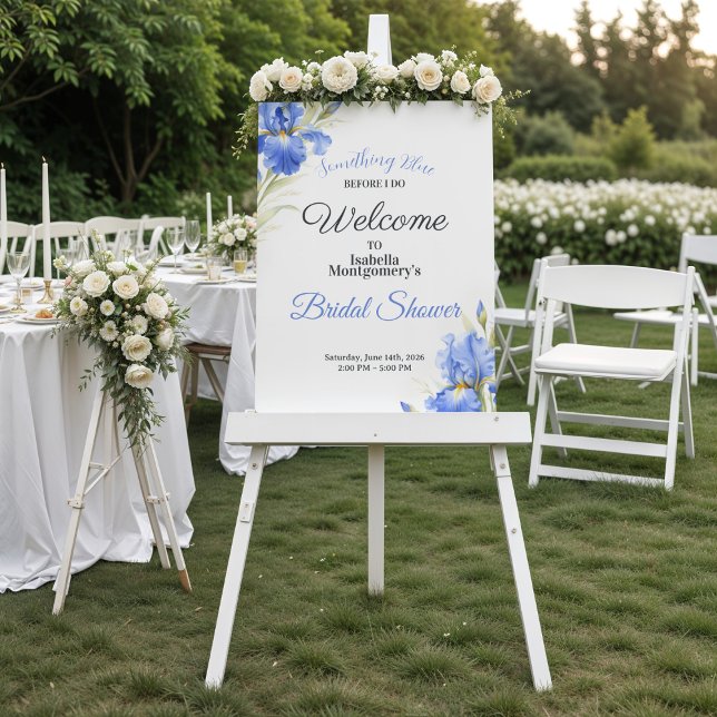 Poster Blue Iris Something Blue Bridal Shower Welcome (Blue Iris Something Blue Bridal Shower Welcome Poster
)