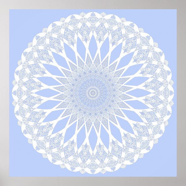 Poster Blue Juniper Berry Tristy Mandala (Devant)