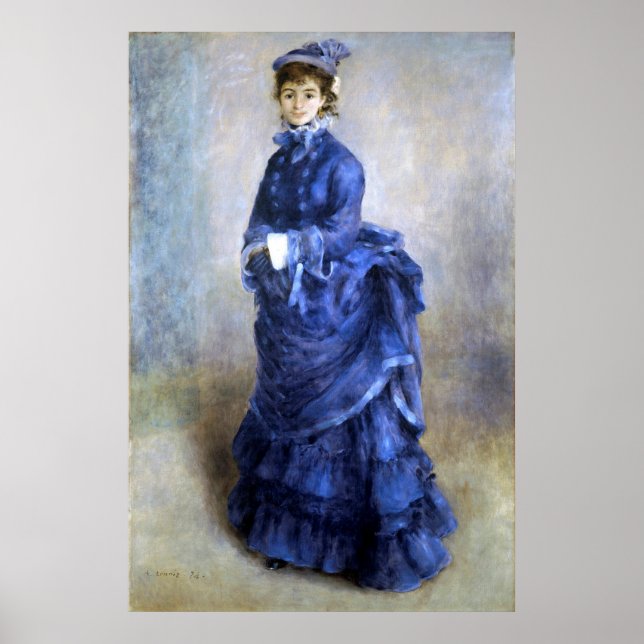 Poster Blue Lady  Parisienne Renoir Impressionist Paint (Devant)