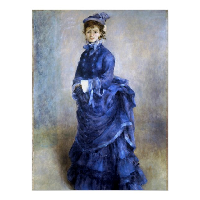 Poster Blue Lady Parisienne Renoir Impressionniste Peintu (Devant)