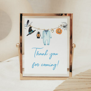 Poster Blue Little Boo Halloween Merci pour venir