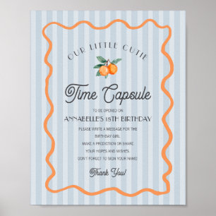 Poster Blue Little Cutie Citrus Birthday Time Capsule