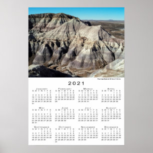 Poster Blue Mesa Badlands Desert Mountains 2021 Calendrie
