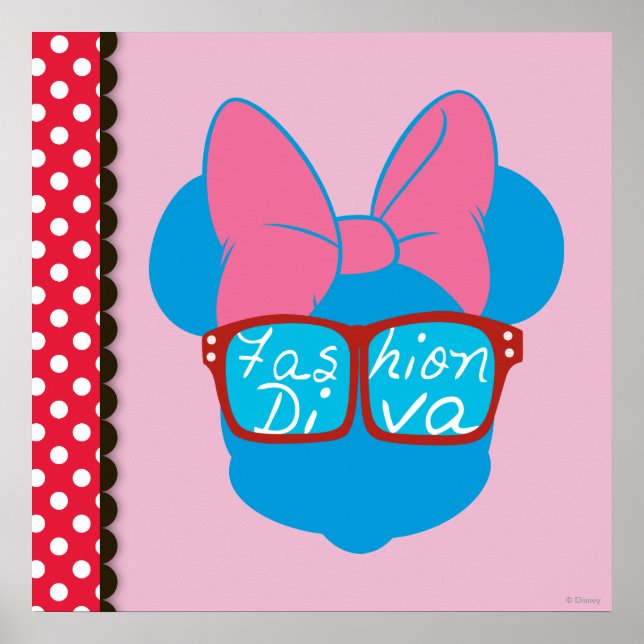 Poster Blue Minnie | Diva Lunettes de soleil rouges (Devant)