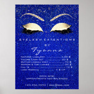 Poster Blue Navy Gold Maquillage Artiste Lashes Prix