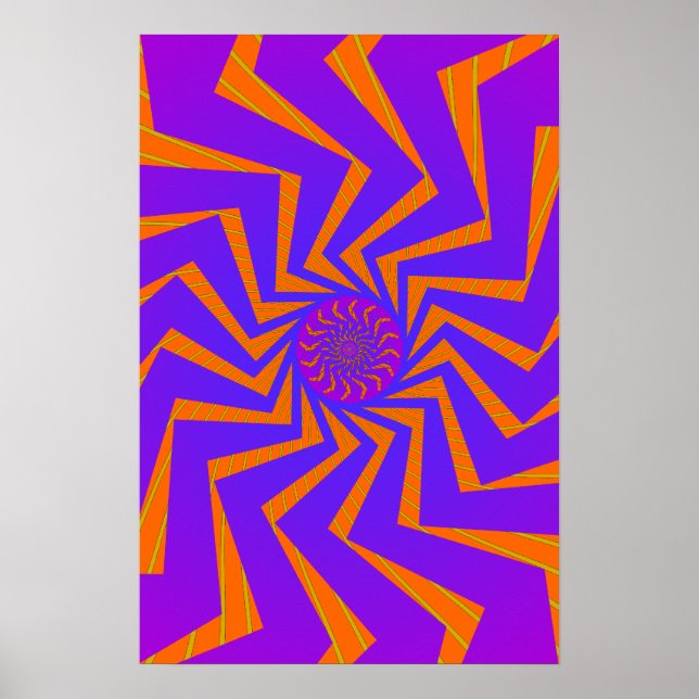 Poster: Blue & Orange Spiral Pattern: Vector Art Poster (Front)