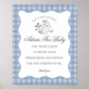 Poster Blue Pastel Little Boo Ghost Conseil pour bébé Sig