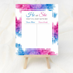 Poster Blue Pink Smoke Baby Genre Revele Party Vote