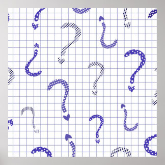 Poster Blue question mark seamless pattern